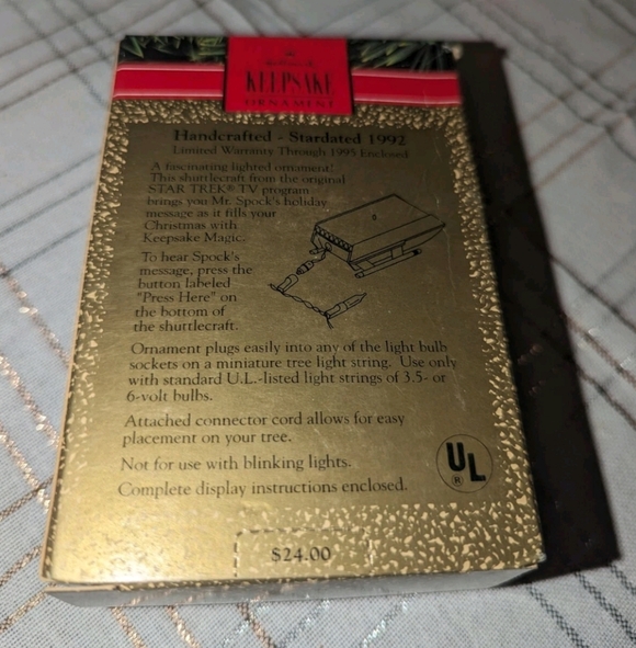 Hallmark Keepsake Star Trek Shuttlecraft Galileo Mr. Spock Voice Ornament 92 NIB - Picture 4 of 4